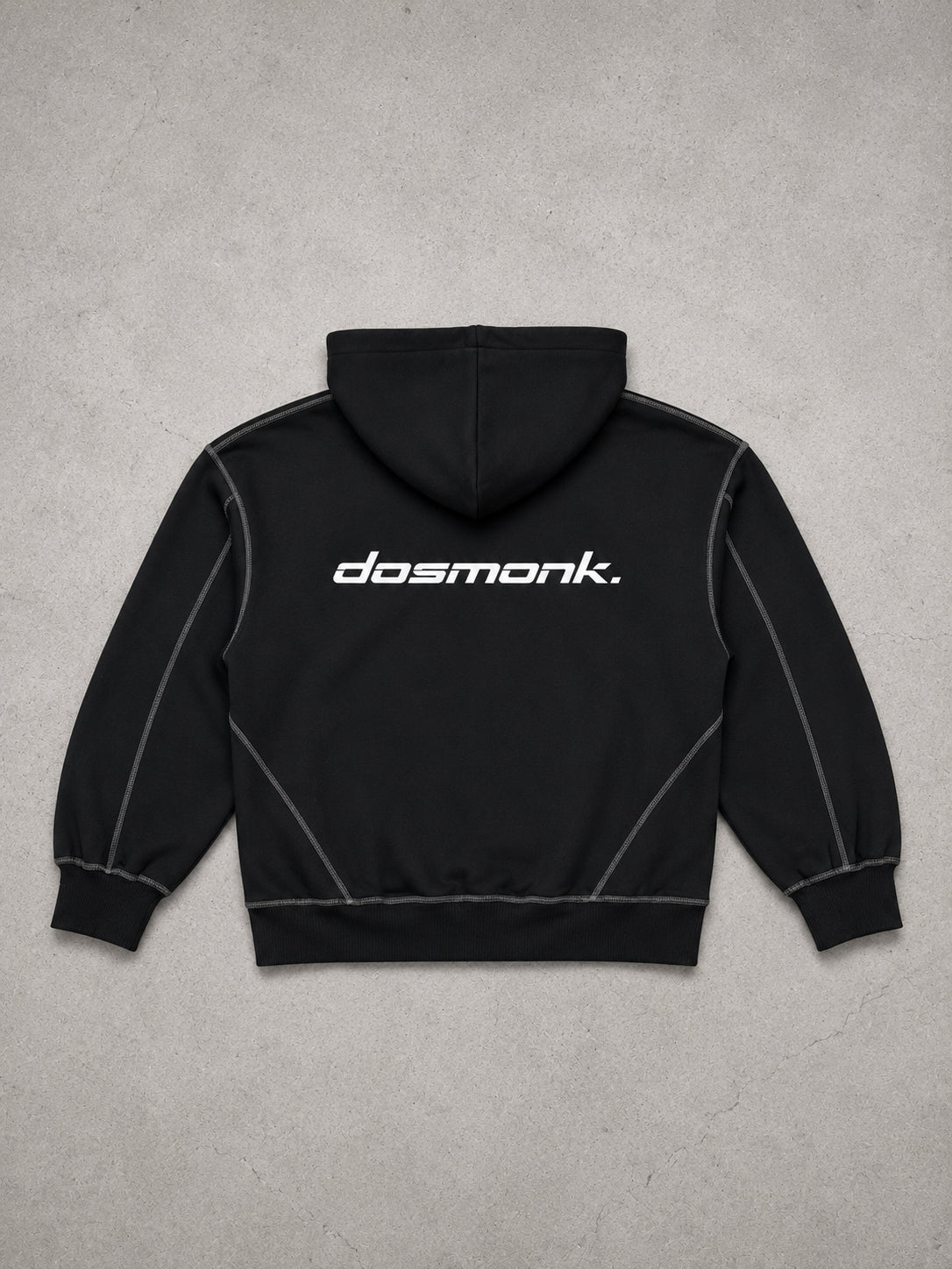 THA BOXY STITCHED ZIP UP HOODIE